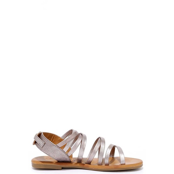 NWOB Coconuts Montauk Gold Leather Sandals Size 7 Metallic Gladiator Neutrals - Picture 3 of 16